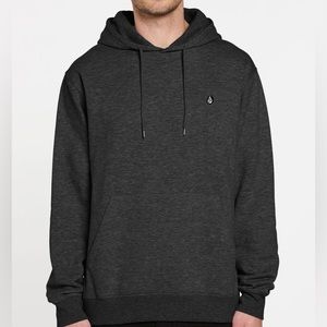 VOLCOM • Men's Pullover Fleece Hoodie Sulfur Black Gray with Pocket - Size S